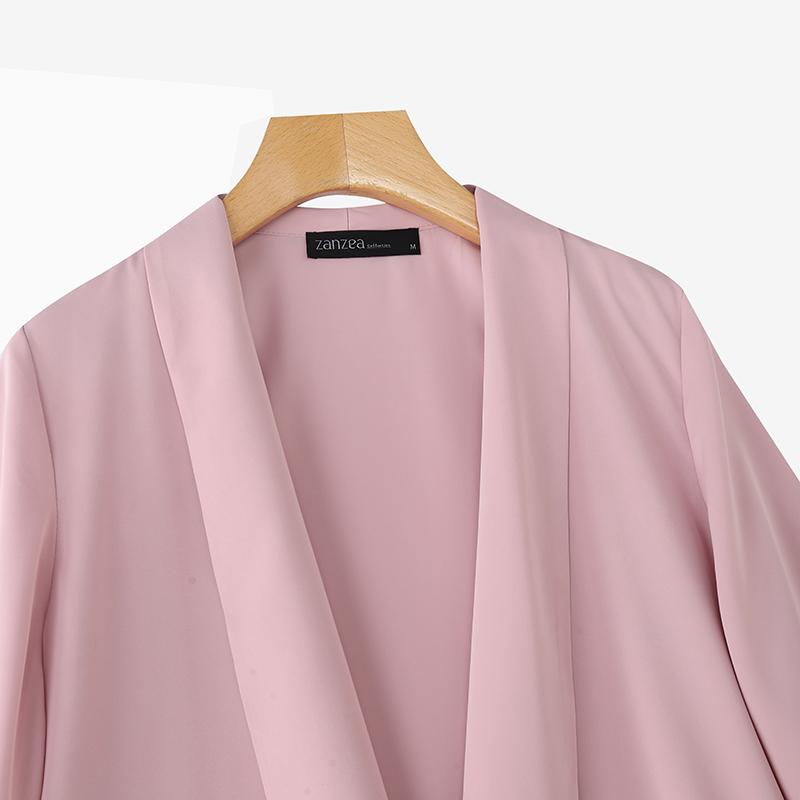 ZANZEA Женские повседневные кардиганы с отложным воротником, свободные, с длинными рукавами