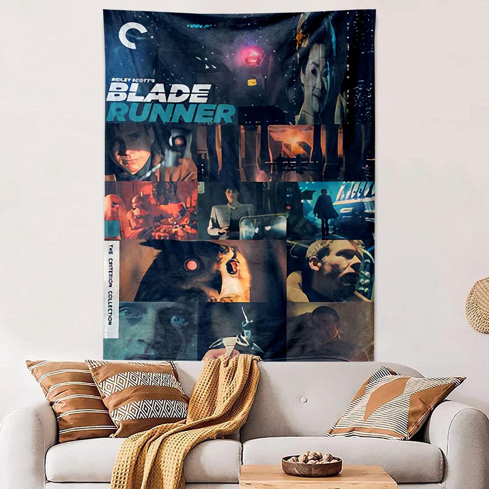 Культовый Постер-Гобелен Blade Runner, Научно-фантастическое Искусство Нуар с Харрисоном Фордом, Винтажный Кино-Декор Стены для Спальни Мужской Комнаты