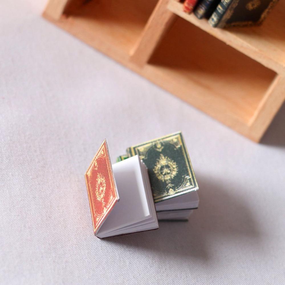 Pretend Play Classical European Style Vintage Mini Books Dollhouse Decoration Notebook Miniature