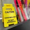 Caution Overstimulated Desk Sign Do Not Approach Caution Sign Humor Gag Mini Warning Signage for Offices Workstations Decoration