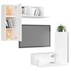 VidaXL Ensemble de meubles TV 4 pcs Blanc Aggloméré.