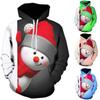 Mens 3D Printed Christmas Pullover Long Sleeve Hooded Sweatshirt Tops Blouse