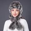 Fur Hat Female Winter Rex Rabbit Hair Middle Old Lady Warm Grandma Hat Mother Hat Old Man Hat Hair Scarf
