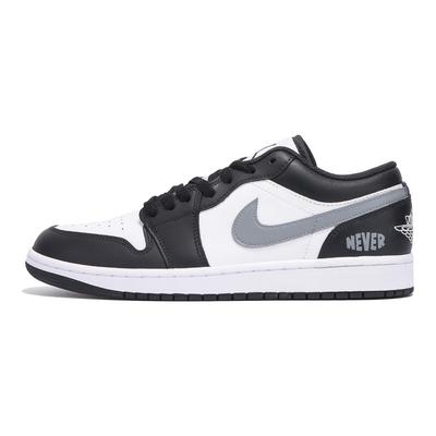 Air Jordan 1 Нескользящие Устойчивые к истиранию Низкие Винтажные Баскетбольные Кроссовки Мужские Черные Белые Серые 553558-132(Команда59-)