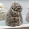 Autumn and winter rabbit hair twist knitted hat female autumn and winter fox hairball warm hat flower wool hat juvenile pullover hat
