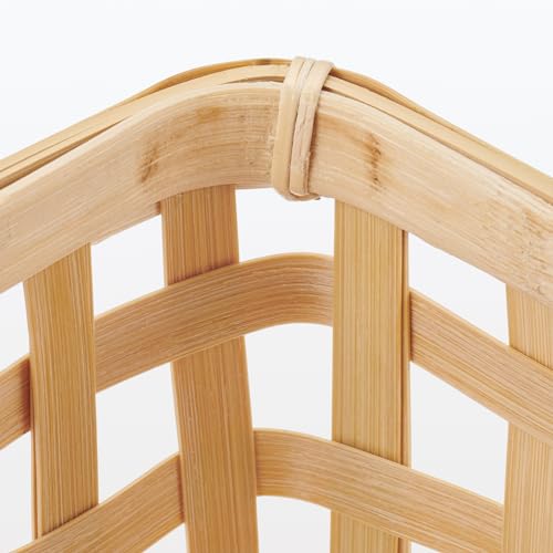 MUJI Bamboo Woven Basket, Natural, Approx. 21cm W x 30cm D x 12cm H, MDC77A2S