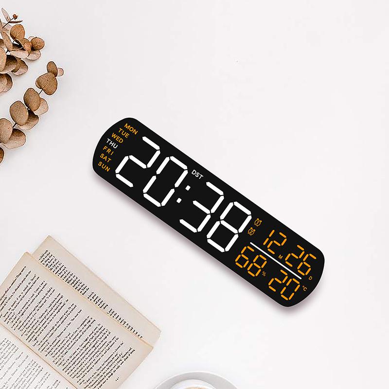 LED Alarm Clock TEMP Humidity Date Week Display Dual Alarm Timer Countdown DST Snooze Auto Dimming 12/24H Digital Table Clock2
