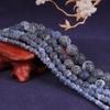 Natural Stone Black Weathered Agates Round Beads for Jewelry Making 15'' Strand