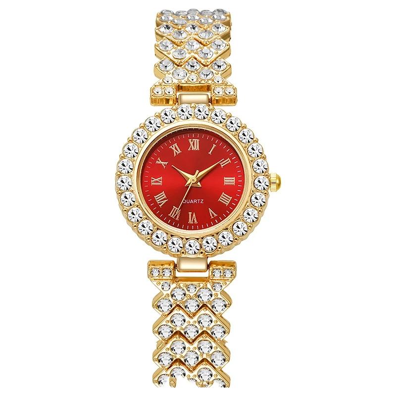 High-end lady's watch New Fashion Roman Pattern Diamond Women's Watch Quartz Women's Watch Bracelet Women's Watch