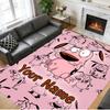 Crystal Velvet Rug Custom Name Text, Soft Non Slip Floor Mat Home DecorCourage the Cowardly Dog