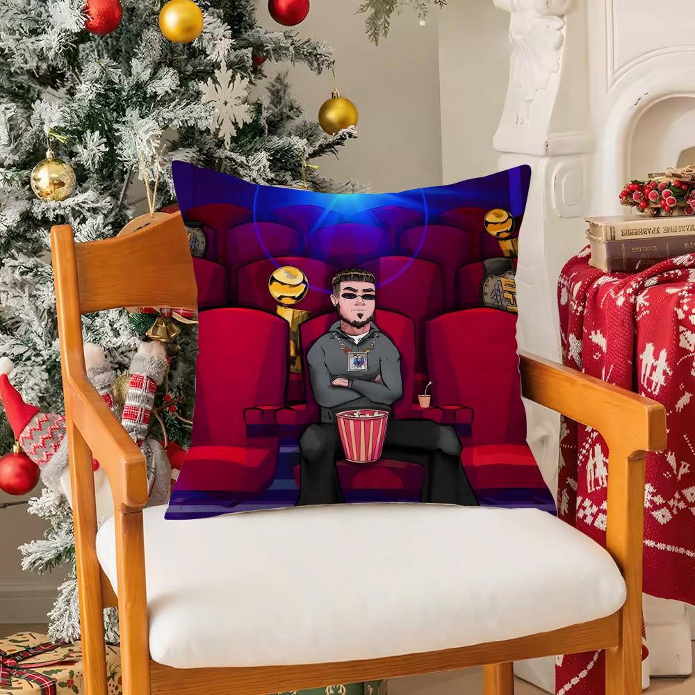 Rapper AAnuel AA Real Hasta La Muerte Pillow Case Silky Short Plush With Invisible Zipper Dustproof Sofa Cushion Cover