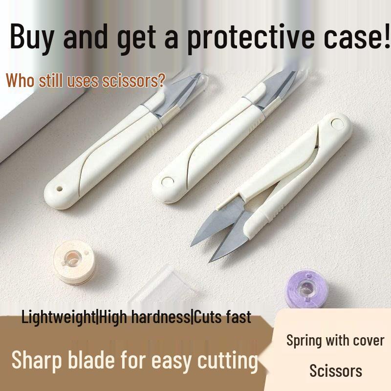 Мини U-образные ножницы для пряжи с чехлом для вышивания крестиком, шитья и рукоделия