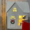Yousheng Christmas Mini Village House Figurine LED Lighted Winter Resin Town Cottage Tiny Desktop White House Ornament for Home Shelf Cabinet Table