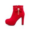 2024 Large Size 32-43 Platform Bow Women Shoes Woman Fashion High Heels Winter Ankle Boots Female Footwear Black Blue Yhj89