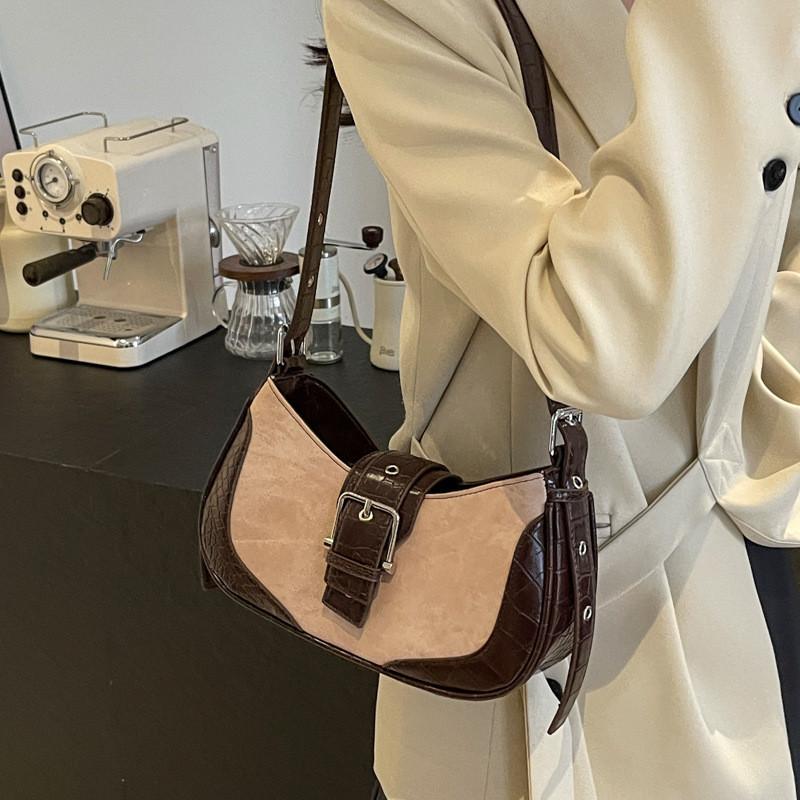 Trendy 2024 New Simple Vintage Underarm Bag Single Shoulder Bag High Quality Texture Crossbody Bag Women