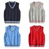 Children's V-neck Knitted Vest Boys and Girls Sleeveless Sweater Top