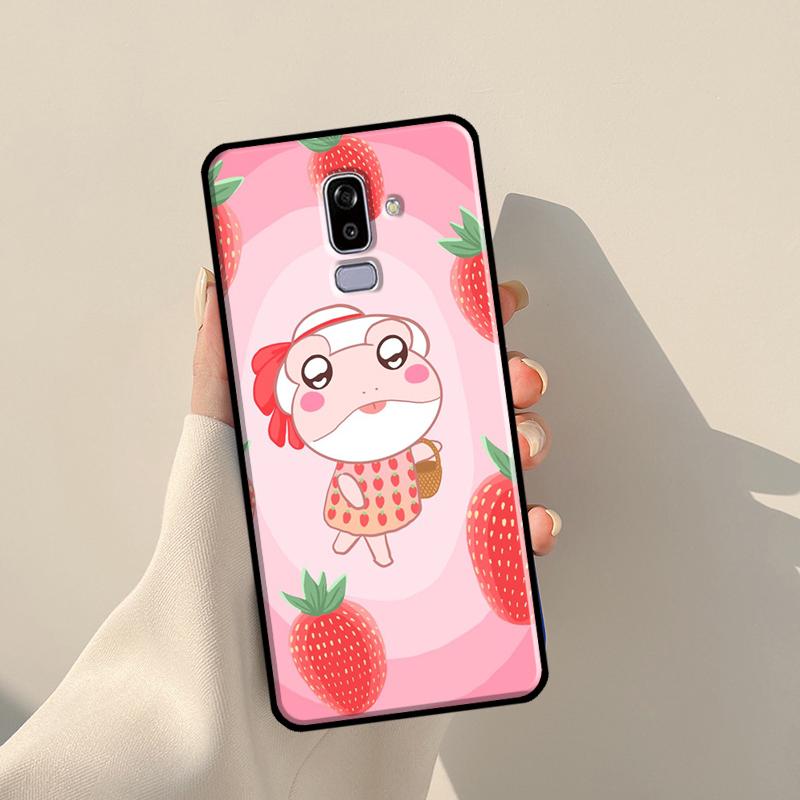 Cottagecore Fruit Strawberry Frog Case For Samsung Galaxy J3 J5 J7 2017 A3 A5 J1 2016 J4 J6 Plus A6 A7 A8 A9 J8 2018 Coque
