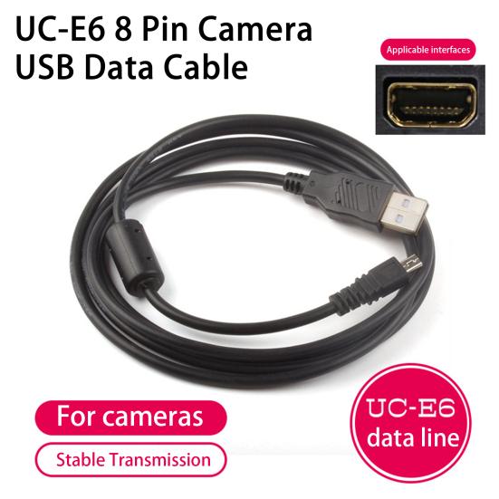 USB-кабель длиной 150 см Легкое подключение Стабильная передача Высокоскоростная передача UC-E6 8-контактный Кабель для передачи данных Mini USB для камеры Nikon