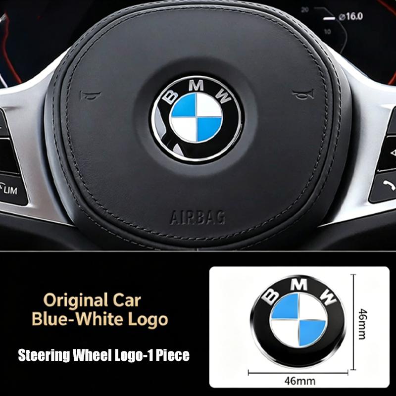 1Pcs 46mm Car Steering Wheel Decoration Badge Sticker Logo Accessories For BMW E46 E90 E60 F30 F10 E39 E36 E87 F20 E90 E70 G30