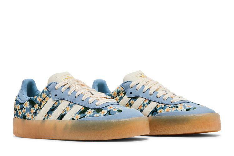 adidas Самбэ Либерти Лондон Цветочная Вышивка Синий Кремовый Белый (женщины