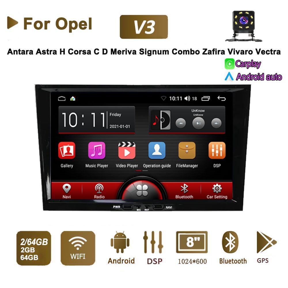 8-дюймовый автомобильный радиоприемник на базе Android для Opel Astra H Vectra CD Corsa Antara Combo Vivaro Zafira Corsa 2 DIN, мультимедийный Carplay GPS 2 + 64 ГБ