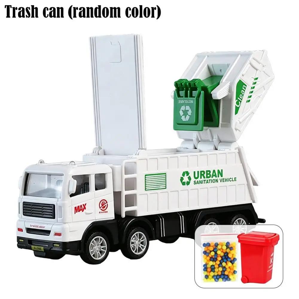 Inertia Garbage Truck Toy Realistic Recycling Sanitation Vehicle with Trash Cans Educational Environmental Role‑Play Toy Gift