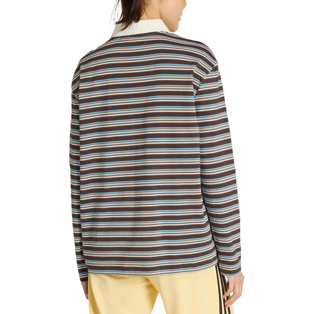 Adidas Женская поло с длинным рукавом в полоску, оверсайз, Originals KU8352