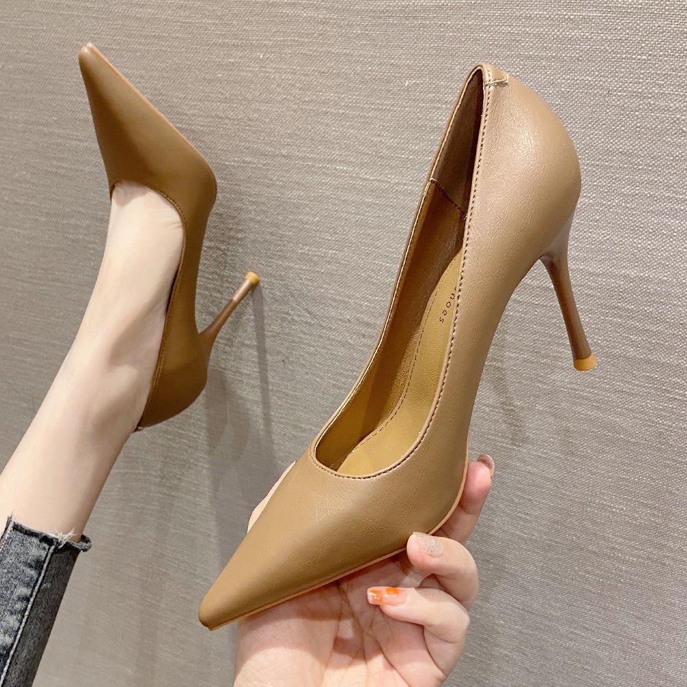 Новые туфли на узком каблуке с острым носком, женские туфли на высоком каблуке во французском сказочном стиле, профессиональная женская обувь на высоком каблуке для поездок на работу
