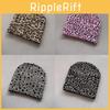 Pattern Leopard Knit Beanie Hat Fashion Warmth Cap For Casual Street Style