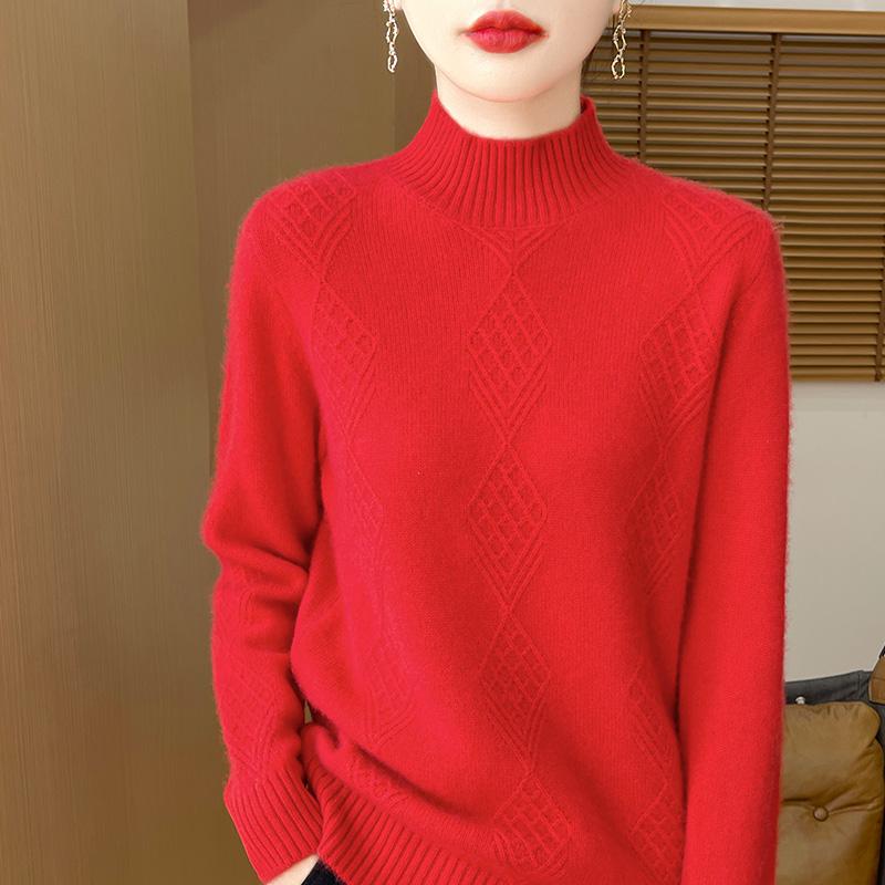 Женский кашемировый свитер Qinghe кашемир 30% кашемир 70% шерсть осенне-зимний пуловер теплый и модный