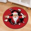 Рождественский праздничный придверный коврик, бытовой нескользящий круглый коврик для пола, ковер для гостиной, журнального столика, спальни