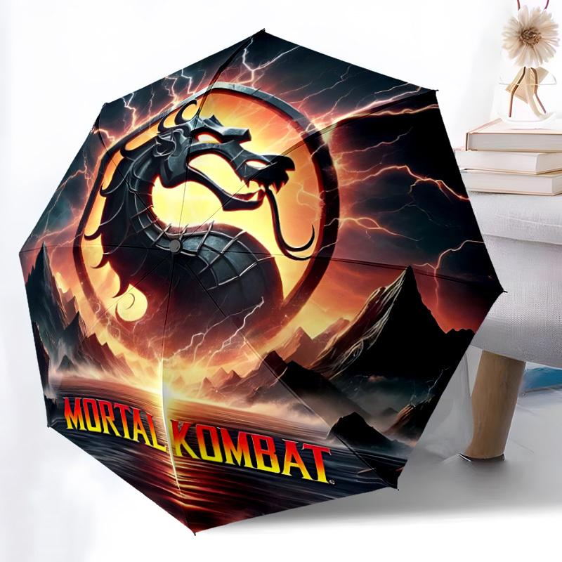 1 шт. Автоматический складной зонт Mortal Kombat, Рождественский подарок для мужчин и женщин, Для ежедневных поездок и использования на улице yy251101170