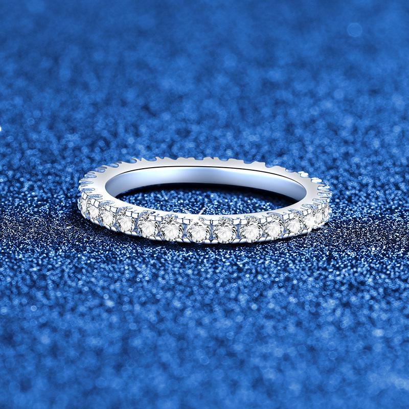 S925 Sterling Silver Moissanite Diamond Ring - Sparkly, Elegant, High-End Stacking Ring