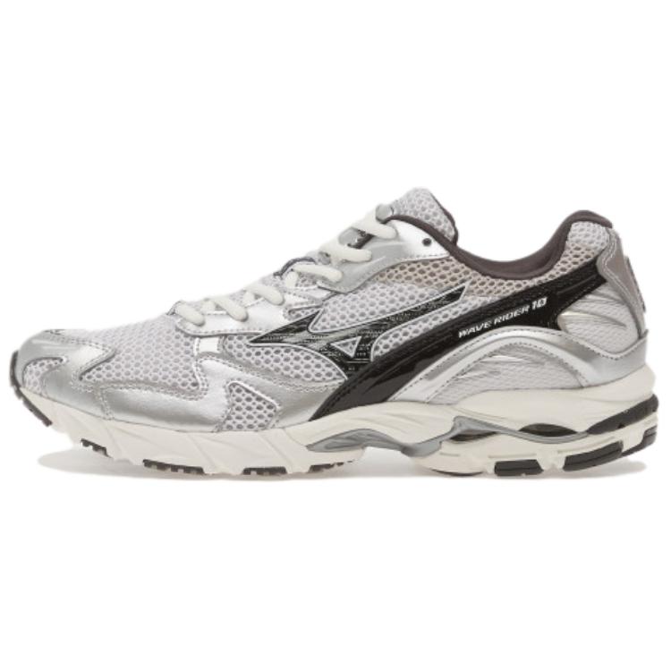 Mizuno Wave Rider 10 Удобные Универсальные Беговые Кроссовки Мужские кроссовки Серебристый Белый D1GA261D06