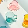 Heat Resistant Glass Colorful Coffee Glasses with Handle Household Milk Breakfast Cup Nordic Modern Mug Drinking Glasses