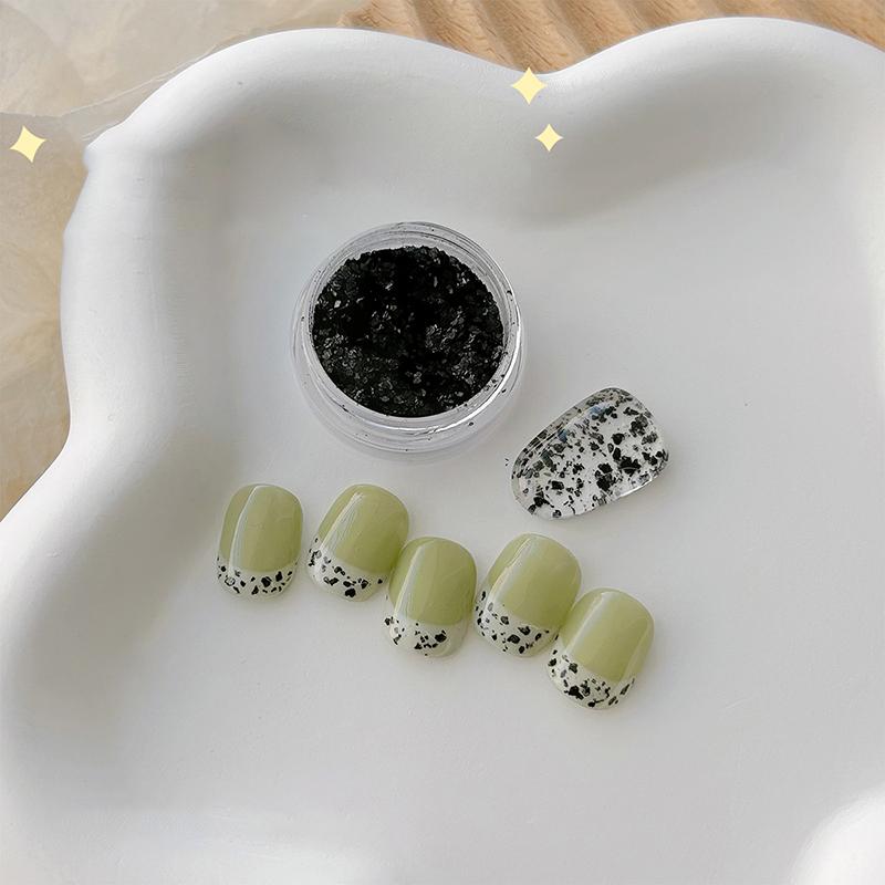 1 коробка Белый Черный Яичная скорлупа Блестящий порошок Перепелиное яйцо Неправильные пайетки Натуральный цвет минерала Порошок Декор для маникюра Аксессуары