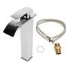 Waterfall Bathroom Faucet 304 Stainless Steel Hot and Cold Single Handle Sink Faucet Vanity Sink
