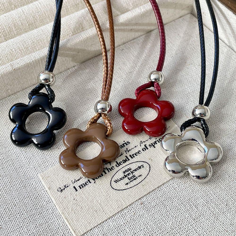 Кулон-цветок из смолы на длинной цепочке Ручная работа Шарм Цепочка для свитера Кулон-ожерелье Подарок