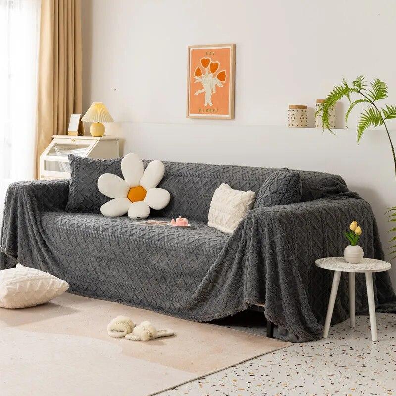 Blanket Winter Warm Soft Bed Blankets Universal Sofa Couch Cover Towel Plush Jacquard Sofa Blanket Plaid On The Sofa Bedspread