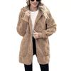 Autumn Winter Women Hooded Plush Velvet Jacket Cardigan Coats Oversized Up Fuzzy Casual Cardigan Warm Outerwear Lady Jacket