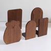 Nature Wooden Bookends Desktop Bookshelf Desk Organizer Office Home Book Accessories Storage Book Holder Wood Book Ends