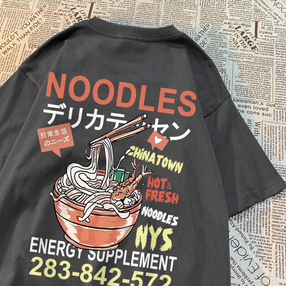Футболка с рисунком аниме Noodies, мужская, свободная, большого размера, новая, летняя, хлопковая, креативная, футболки