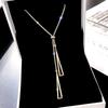 Long Chain Bar Pendant Triangle Tassel Necklace Chic Clavicle Chain New Neck Choker