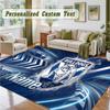 Crystal Velvet Square Rug Custom NameCanterbury-Bankstown Bulldogs Pattern Non Slip Home Floor Decor Rug