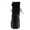 Women Boots Platform Buckle Boot Winter Footwear Thick Heel Autmn Boots With Zipper Ankle Strap Black Suede Gothic Lace Up