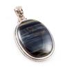 Натуральный драгоценный камень "Голубой тигровый глаз" из стерлингового серебра 925 пробы, двухцветный кулон 1,6 дюйма j1v64
