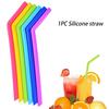 1PC Reusable Silicone Flexible Bend Smoothies Straws 