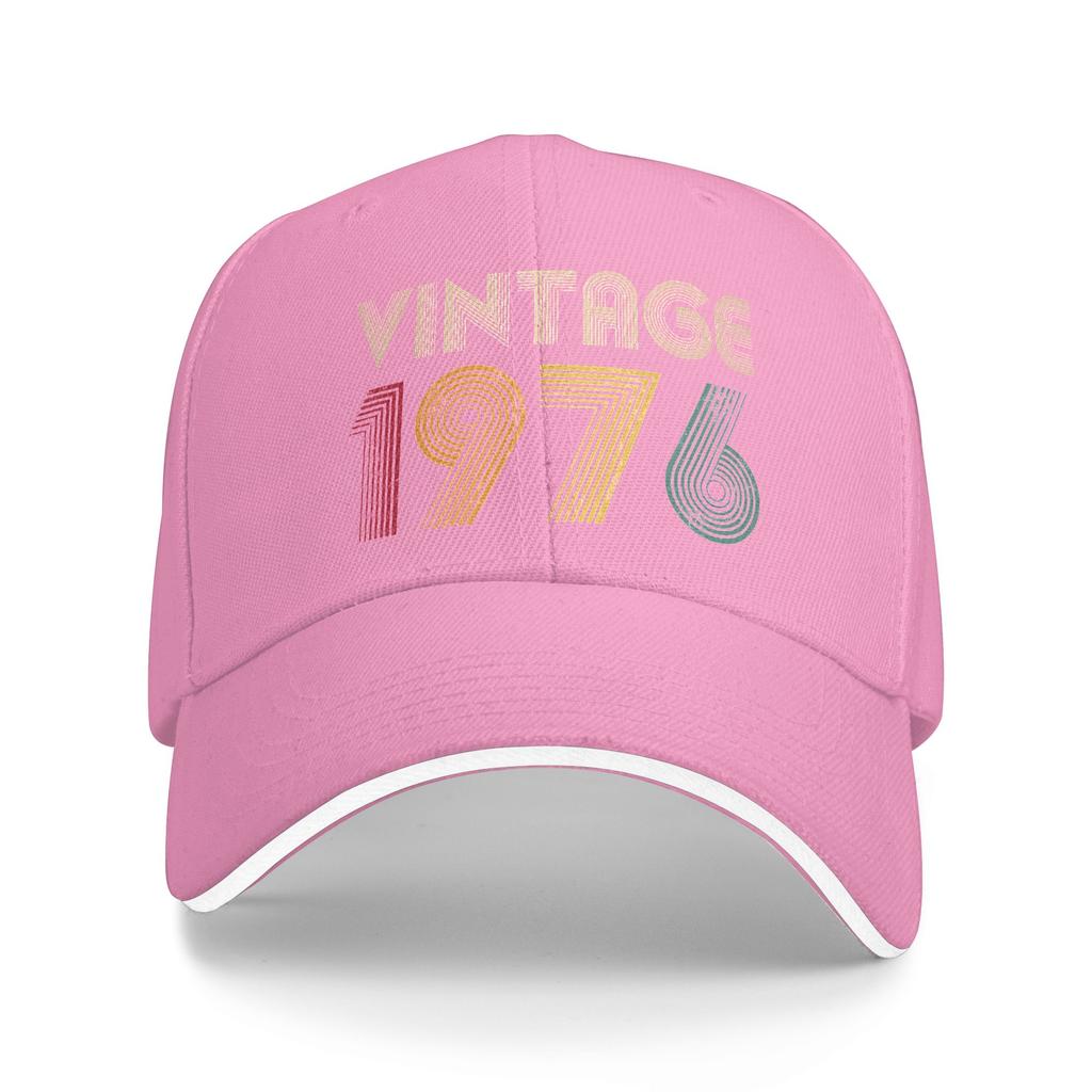 Vintage 1976 50th Birthday Retro 50 Years Old Sun Baseball Cap Summer Men Design Trucker Hat Casual Outdoor Sports Baseball Caps