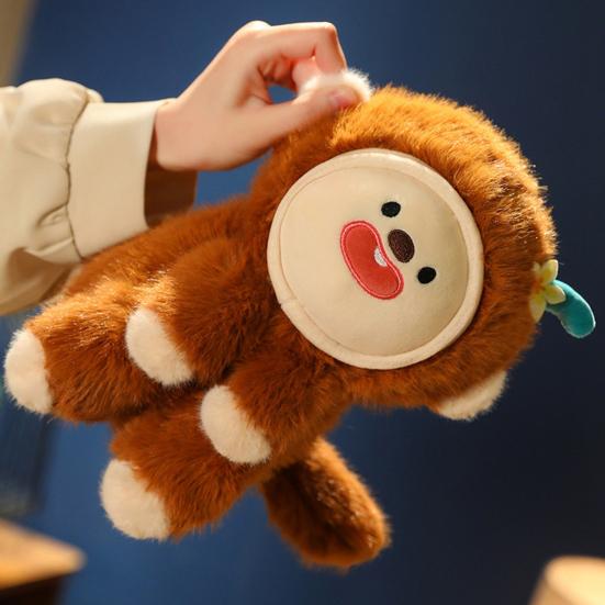 Плюшевая обезьянка, милая игрушка со съемной головой и лицом, мягкая пушистая игрушка из полипропилена, хлопка, плюшевые игрушки для детей