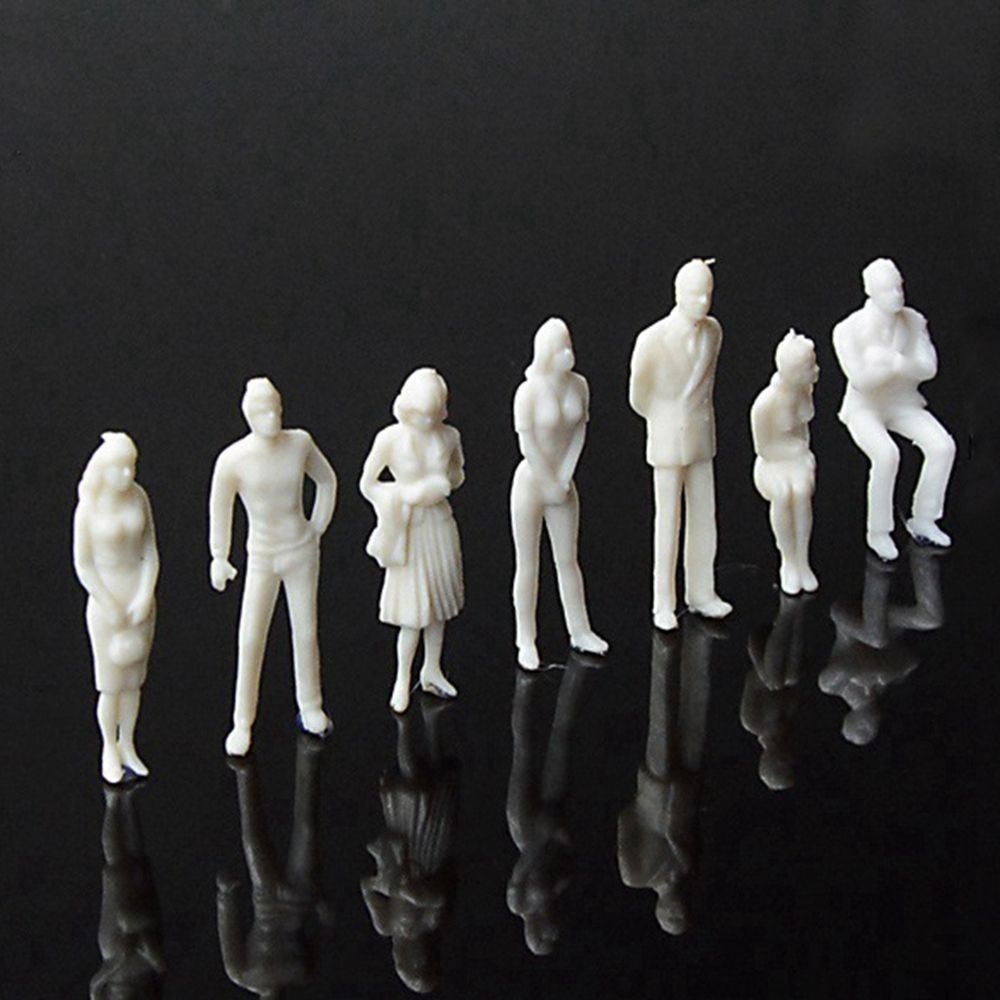 10/100pcs 1:75/1:50/1:42/1:30/1:25 Scale Building People Figures White Color Mixed Pose